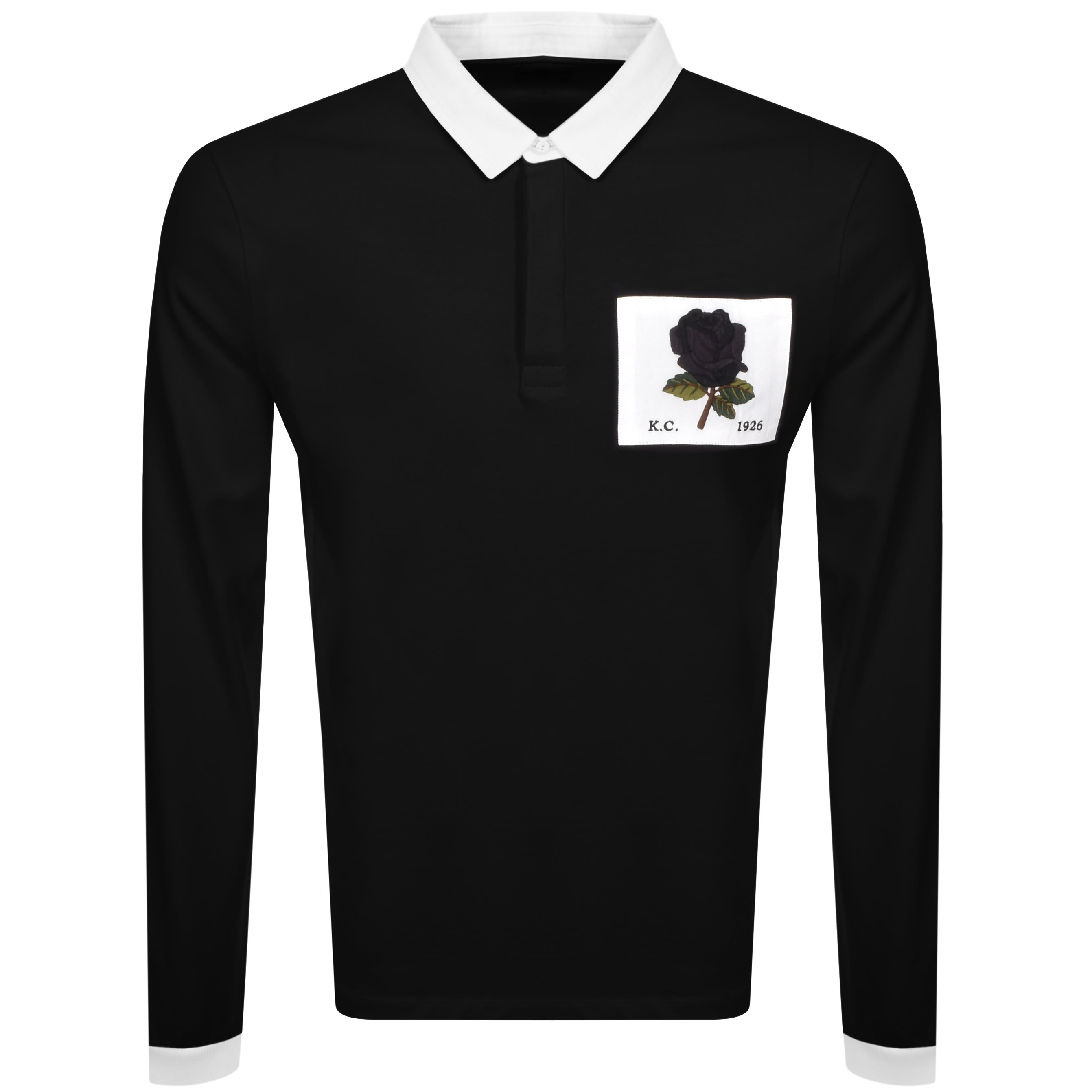 Alternative Image for ProductKent And Curwen Rugby Long Sleeved Polo Black1